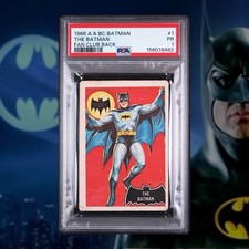1966 A & BC BATMAN (BLACK BAT ON FRONT) FAN CLUB BACK #1 THE BATMAN PSA 1 picture