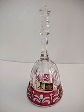 Vintage Annahutte W Germany 24% Lead Crystal Bell Red Flash and Clear picture