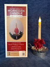 BATTERY OPERATED MORAVIAN LED CANDLE W/ TABLE TOP VASE - 3 AVAIL. - VGUC picture