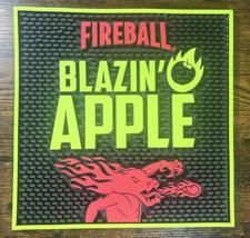 NEW FIREBALL BLAZIN' APPLE Square Rubber Bar Mat 12
