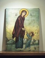 Orthodox Icon of the First Steps of Jesus Christ Rare icon 30x39 cm (12