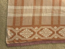 1940's ? Camp Trade Blanket Cabin Lodge Country Grandma's Vintage apx 67x70