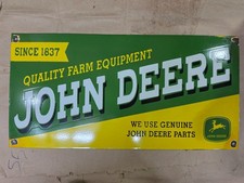 JOHN DEERE PARTS PORCELAIN ENAMEL SIGN 36 X 18 INCHES picture