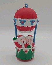 Avon Gift Collection Ornament Musical Hot Air Balloon Mr & Mrs Claus Santa  picture