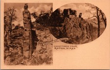 Raton New Mexico Natural Wall Albertype Postcard Vintage 1910s picture
