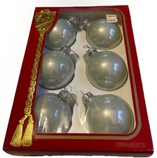 Vintage Rauch Glass Christmas Ornaments Victoria Collection Aqua Blue. USA picture