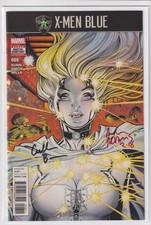 X-MEN BLUE #8 DOUBLE-SIGNED BY ART ADAMS & CULLEN BUNN W/COA 2017 (NM) picture