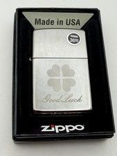 Clover Good Luck Design 49120 Black Ice Zippo Lighter NEW picture