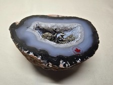 Vintage Canadian Pewter Gold Miners Diorama Quartz Geode Pyrite Fools Gold 3x5 picture