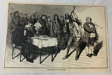 1887 magazine engraving~ CHARLES DICKENS AND HIS CHARACTERS picture