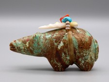 Peter Sr. & Dinah Gasper Royston Turquoise Zuni Bear Fetish picture