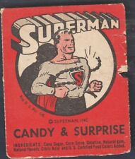 ORIGINAL 1940 SUPERMAN COUPON GUM - Candy And Surprise CARD picture