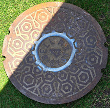Historic Route 66 Cast Iron Manhole Covers picture