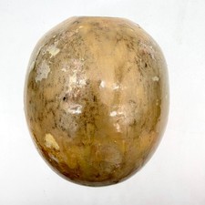Vintage Signed Briscoe 1983 Crystalline Iridescent Glaze Orb Vase OOAK 7 3/4