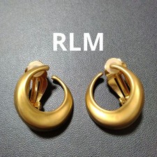 Robert Lee Morris RLM Vintage Clip-On Earrings Matte Gold 2.5cm Engraved picture
