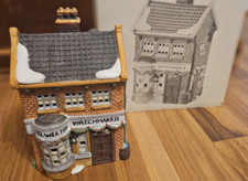 Vintage Dept 56 Dickens Christmas Village Geo Weeton Watchmaker w Box & Light picture