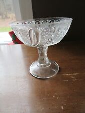 Vintage EAPG Glass Compote Jelly Bowl Feather Doric Pattern Mckee  picture