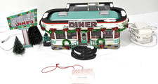 Department 56 Snow Village Lighted Shelly's Diner & Sign Working picture