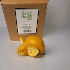 Enesco Home Grown Pear Mouse Resin Figurine Yellow 2010 Boxed 4020989 picture