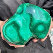 3.8lb Natural beautiful Malachite Crystal Partially polished Gem Rough Specimen picture