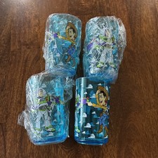 Vintage Toy Story Woody & Buzz Lightyear Small Blue w/ Cloud Pattern 8oz New picture