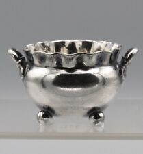 WILCOX SILVERPLATE Footed Handled Cauldron OPEN SALT CELLAR Vintage picture