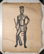 Rare Afro-Arts Charles Bible Poster 1970 Lithogragh African  NY 22.5 X 17.5  picture