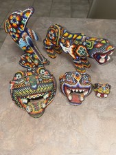 Authentic Huichol Wixarika Beaded Folk Art Lot – 5 Colorful Animal Figures picture