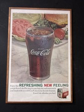Vintage 1961 Coca Cola Framed Print Art Harvey’s Wallhangers Refreshing Feeling picture