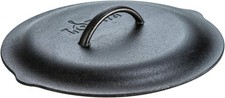 Lodge 12 Inch Cast Iron Lid. Classic 12-Inch Cover 12 Inch, Black  picture