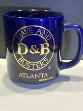 Vintage DAVE AND BUSTER’S  Cobalt Blue & Gold Ceramic Coffee Mug - Atlanta EUC picture