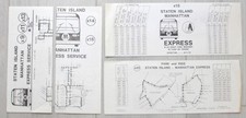 Lot of 4 Vintage 1970s New York City Bus Timetables Staten Island Express NYC picture