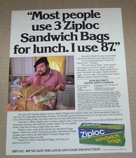  1986 print ad page - Dow Ziploc bags Dom Deluise's sister Ann cookies recipe picture