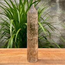 343G Natural White Crystal Obelisk Transparent Quartz Energy Column Reiki picture