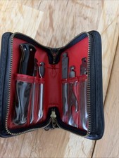 Multi Tool Kit in Black Zippered Case Knife File 2 Screwdrivers Can Opener picture