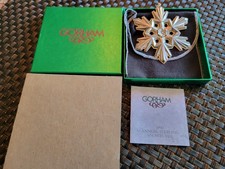 1990 Gorham Sterling Snowflake 51st  Ornament Original Box Pouch card and sleave picture