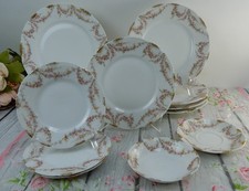12 Piece Antique Theodore Haviland Limoges Schleiger 145 with Chips picture