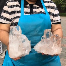 2pc 5.47LB  Natural White Clear Quartz Crystal Cluster Rough Healing Specimen picture