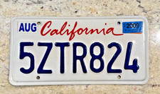 California License Plates 5ZTR824 picture
