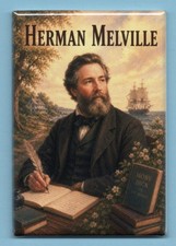 HERMAN MELVILLE *2X3 FRIDGE MAGNET* AUTHOR NOVELIST MOBY DICK WHITE WHALE GIFT picture