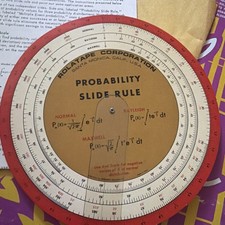 Vintage 1965 Rolatape Probability Slide  Rule Complete With Instruc. & Envelope picture