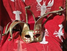 Jester Mask Handpainted Venezia Italy Mardi Gras Halloween picture