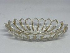1930’s-40’s crystal gold trimmed pickle or olive dish 7x4 picture