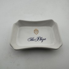 Vintage The Plaza Hotel New York Ceramic Trinket Dish Ashtray Gold Crest NYC picture