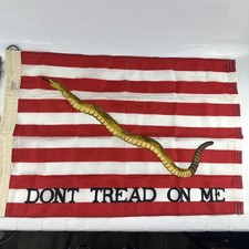 Vintage Navy Jack 1775 Flag “Dont  Tread On Me” Sz 9 Valley Forge Flag Co. W/Box picture