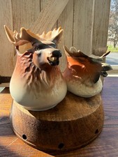 Vintage Royal Bayreuth Elk Moose Stag Pitcher Creamer - set of 2 sizes picture