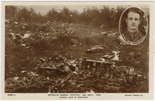1916 Zeppelin SL11 Wreck Cuffley RPPC Unused — Robinson VC — 5.5x3.5in picture