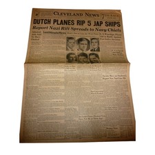 Vintage Jan 12 1942 Cleveland News Newspaper WWII Dutch Air Victory Joe Louis picture