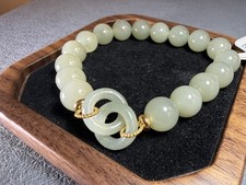 Unique Carved Natural Hetian Jade Bracelet – Lake Green Nephrite Jade Collection picture