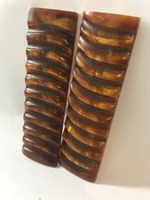 2 Golden Brown Acrylic Cast Scales 6X 1.75x3/8 Impala Horn Style  Knife Handles picture